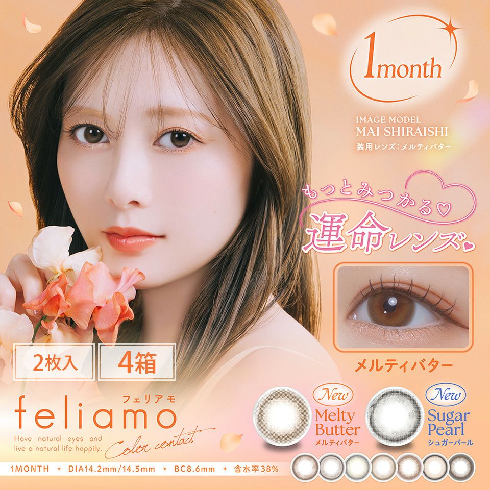 送料無料】フェリアモマンスリー (feliamo 1month) 2枚入×4箱セット